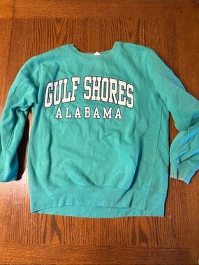 Gulf Shores Alabama Teal Crewneck Pullover Sweatshirt